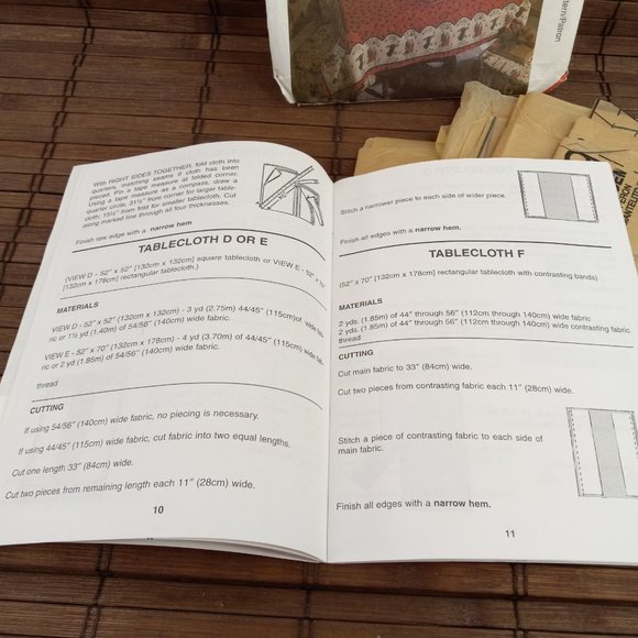 McCalls Home Decorating Dining Essentials 8438 Sewing Pattern Table Runner - Picture 6 of 6